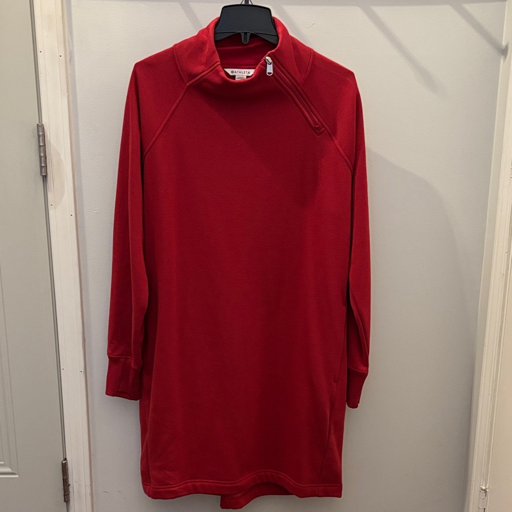 Athleta Red Long Sleeve Dress
